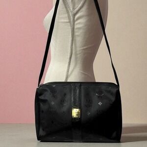 Vintage MCM‎ Patricia Collection Black Monogram Shoulder Bag